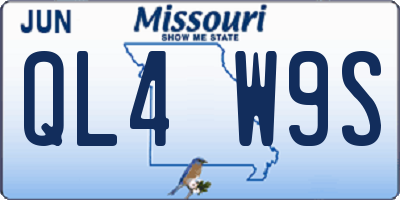 MO license plate QL4W9S