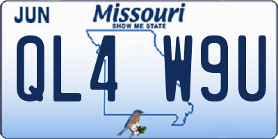 MO license plate QL4W9U