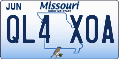 MO license plate QL4X0A