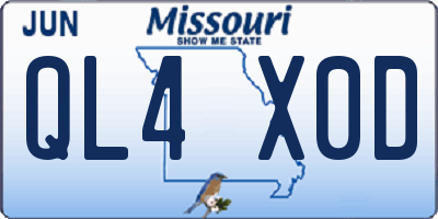 MO license plate QL4X0D