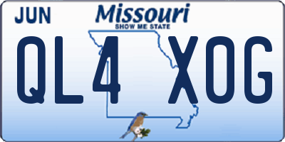 MO license plate QL4X0G