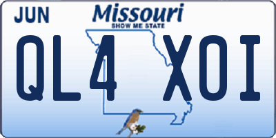 MO license plate QL4X0I