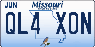 MO license plate QL4X0N