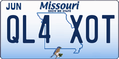 MO license plate QL4X0T