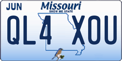 MO license plate QL4X0U