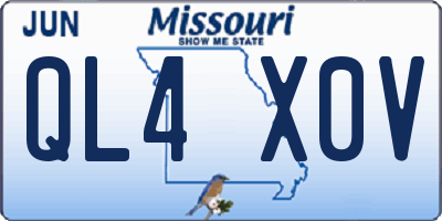 MO license plate QL4X0V