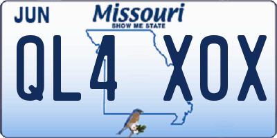 MO license plate QL4X0X