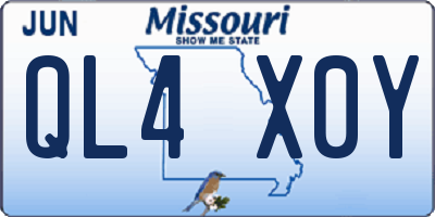 MO license plate QL4X0Y