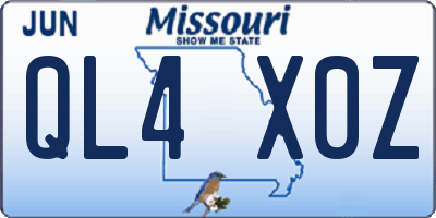 MO license plate QL4X0Z