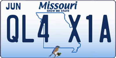 MO license plate QL4X1A