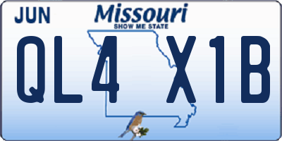 MO license plate QL4X1B