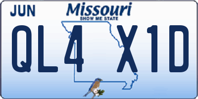MO license plate QL4X1D