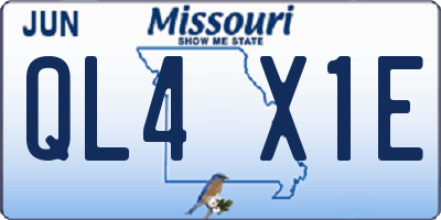 MO license plate QL4X1E