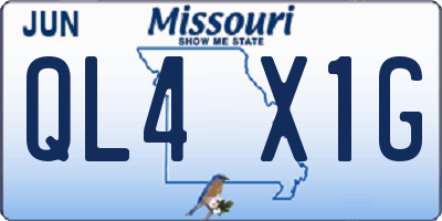 MO license plate QL4X1G