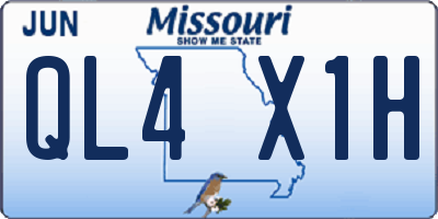 MO license plate QL4X1H