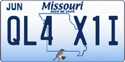 MO license plate QL4X1I