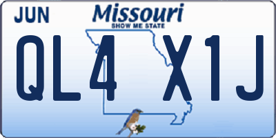 MO license plate QL4X1J