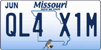 MO license plate QL4X1M
