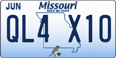 MO license plate QL4X1O