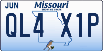 MO license plate QL4X1P