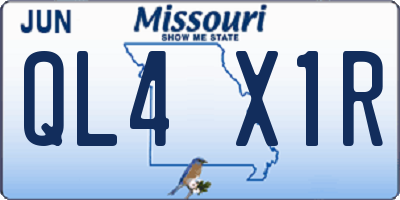 MO license plate QL4X1R