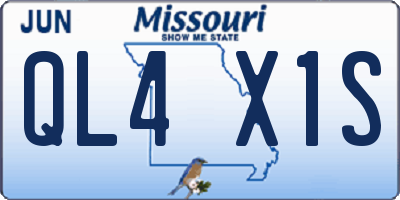 MO license plate QL4X1S