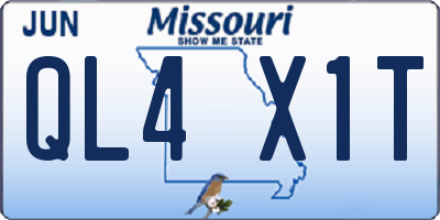 MO license plate QL4X1T