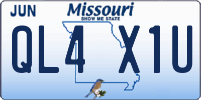 MO license plate QL4X1U
