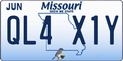 MO license plate QL4X1Y