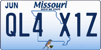 MO license plate QL4X1Z