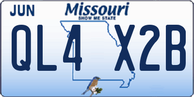 MO license plate QL4X2B