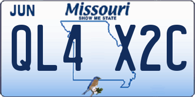 MO license plate QL4X2C