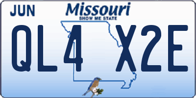 MO license plate QL4X2E