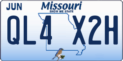 MO license plate QL4X2H