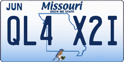 MO license plate QL4X2I