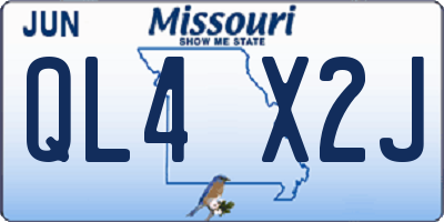 MO license plate QL4X2J