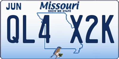 MO license plate QL4X2K