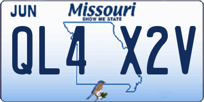 MO license plate QL4X2V