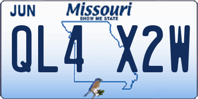 MO license plate QL4X2W