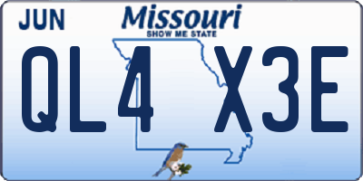 MO license plate QL4X3E