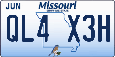 MO license plate QL4X3H