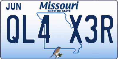 MO license plate QL4X3R