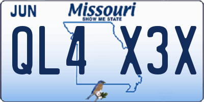 MO license plate QL4X3X