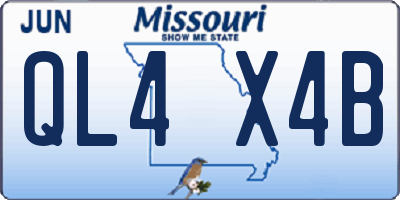 MO license plate QL4X4B