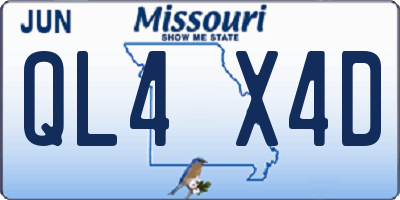 MO license plate QL4X4D