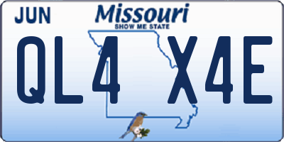 MO license plate QL4X4E