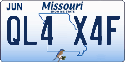 MO license plate QL4X4F