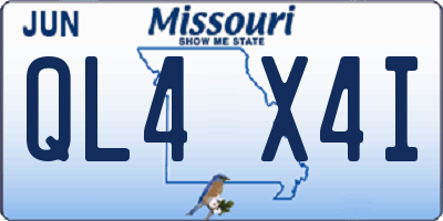 MO license plate QL4X4I