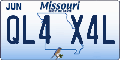 MO license plate QL4X4L