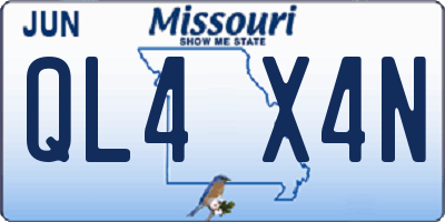 MO license plate QL4X4N